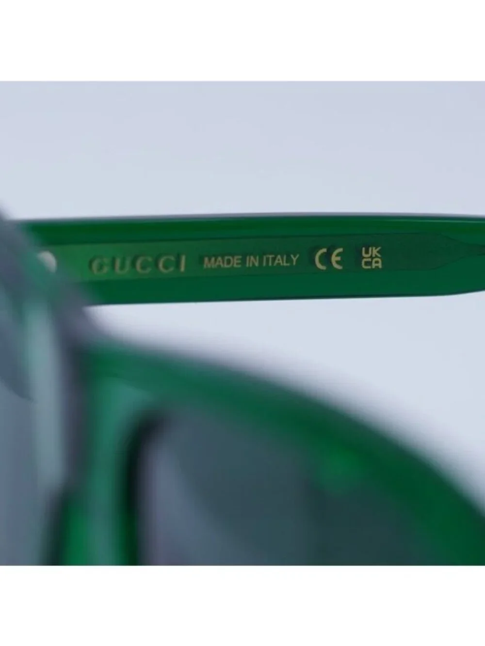 Gucci GG1316S 004  Sunglasses Transparent Green Aviator Frame, Green Lenses